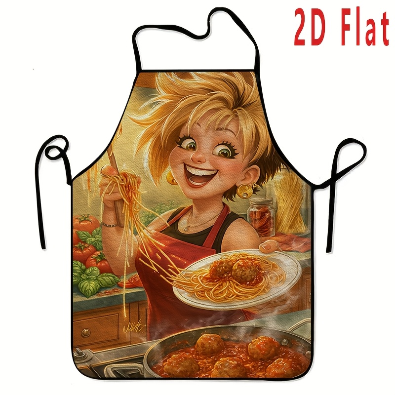 Home Cooking In Italian - 1-Pack Italian-themed pasta ball chef apron