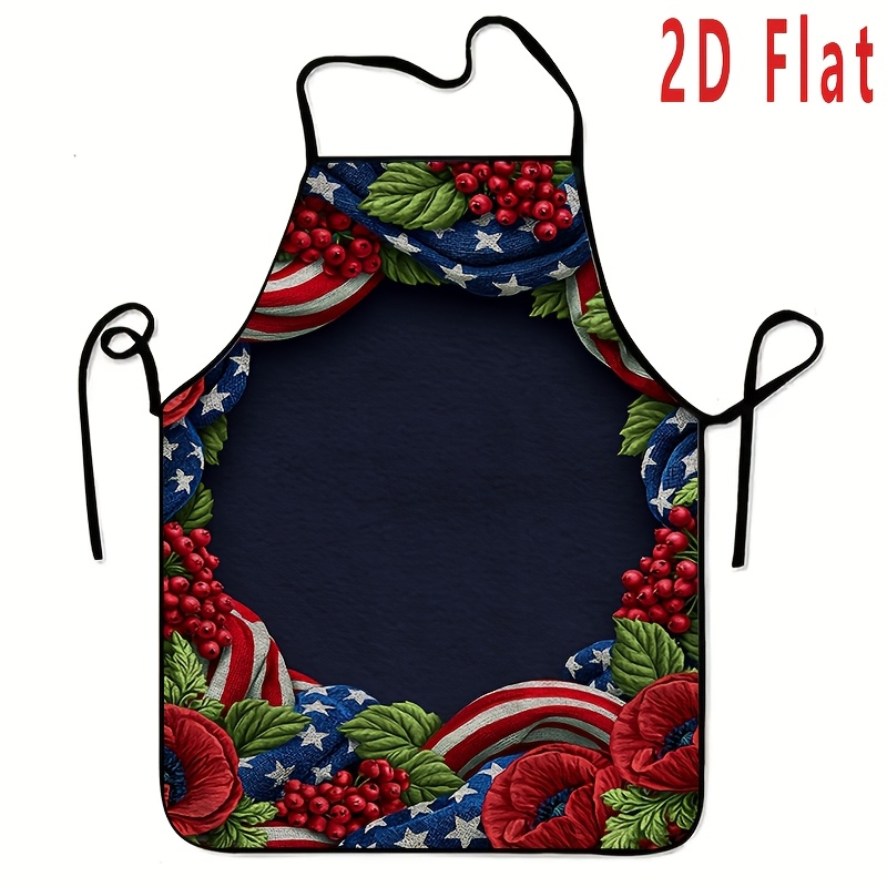 Home Cooking Work - 1 piece patriotic wreath pattern apron,