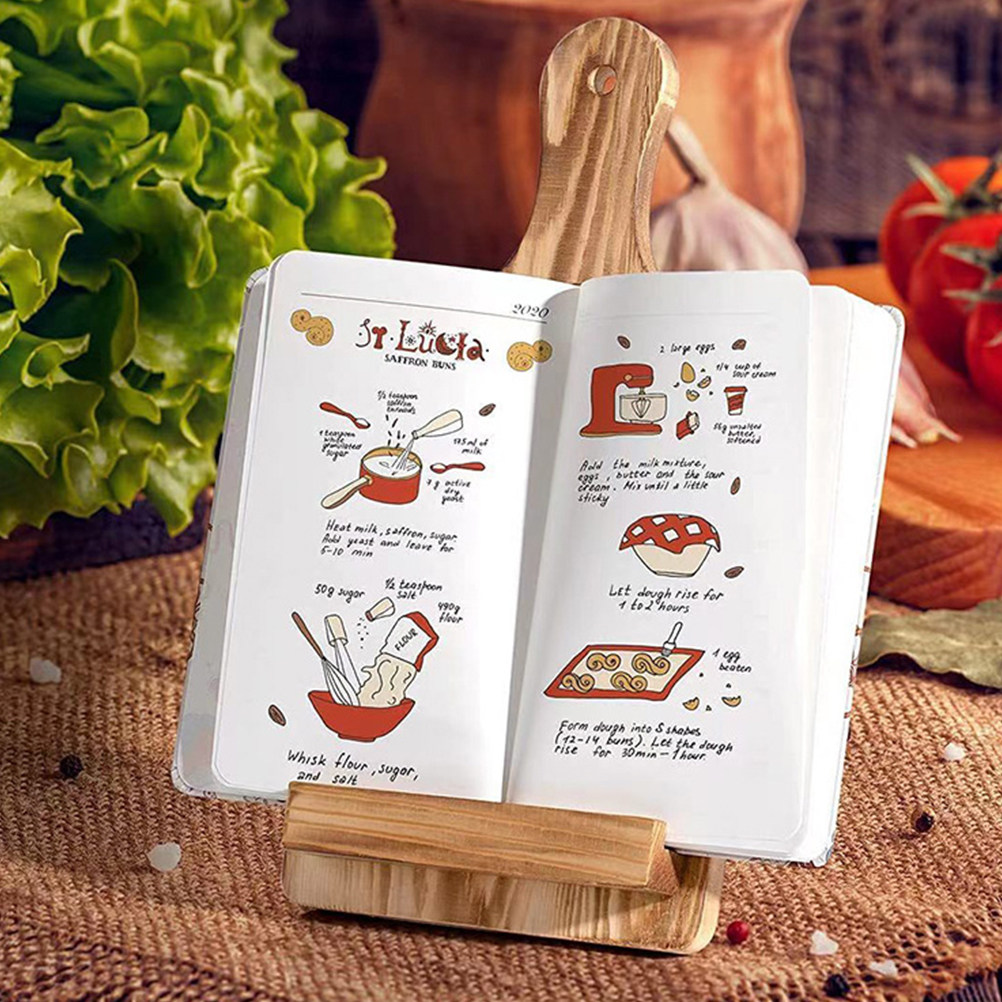 Home Cooking Book - Natural Wood Recipe Book Stand Multipurpose