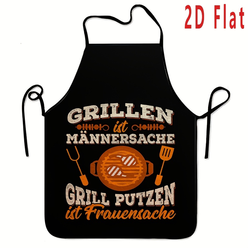 Home Cooking Work - 1Pc BBQ Fun Language Pattern Apron,