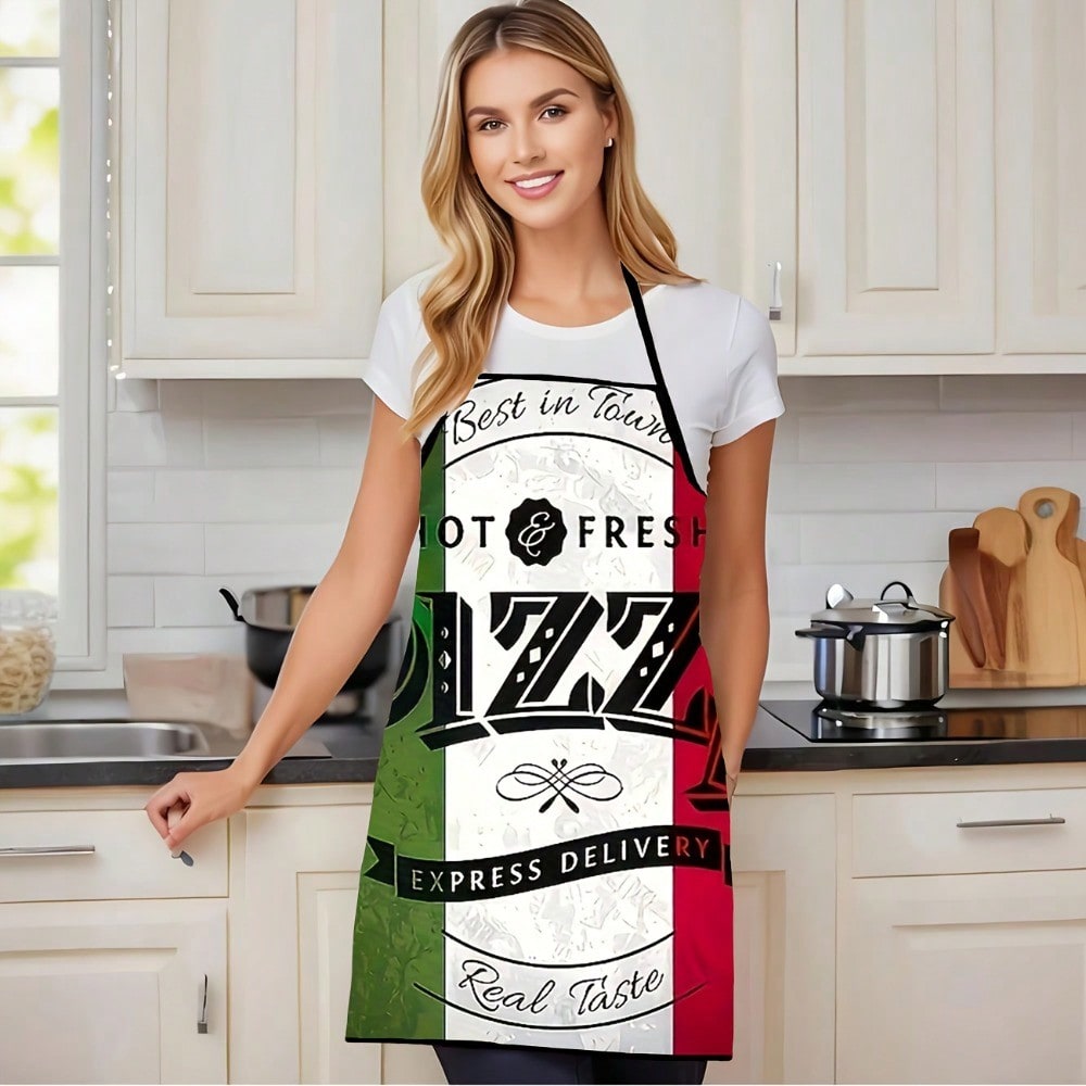 Home Cooking In Italian - 1 Italian Pizza Pattern Kitchen Apron