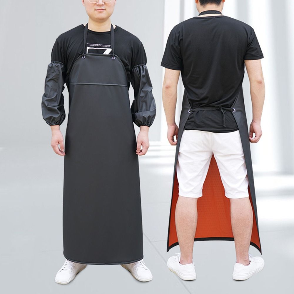 Soft PU Leather Kitchen Apron  - Home Cooking Work บทวิจารณ์และราคา