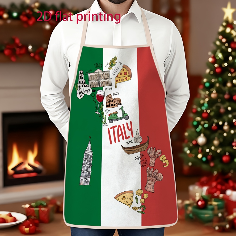 Unisex 2D Flat Apron Featuring - Home Cooking In Italian บทวิจารณ์และราคา