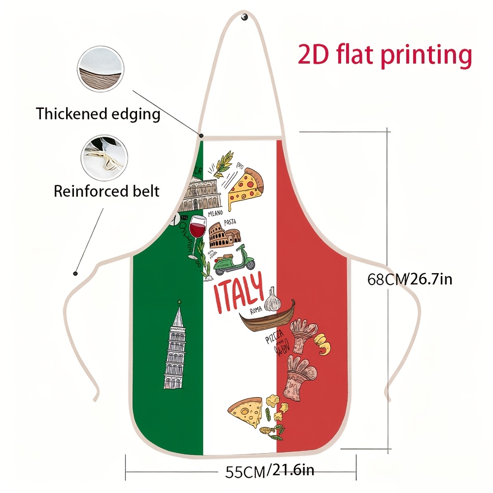 Unisex 2D Flat Apron Featuring - Home Cooking In Italian บทวิจารณ์และราคา