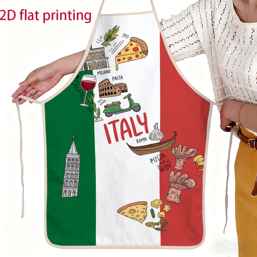 Unisex 2D Flat Apron Featuring - Home Cooking In Italian บทวิจารณ์และราคา