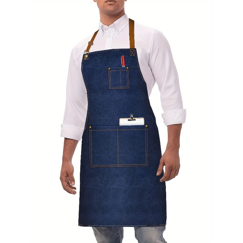 Denim Work Apron for Men Women - Home Cooking Work บทวิจารณ์และราคา
