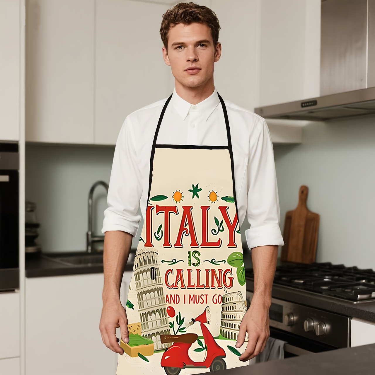 1 Piece Italian-Themed Apron,  - Home Cooking In Italian บทวิจารณ์และราคา
